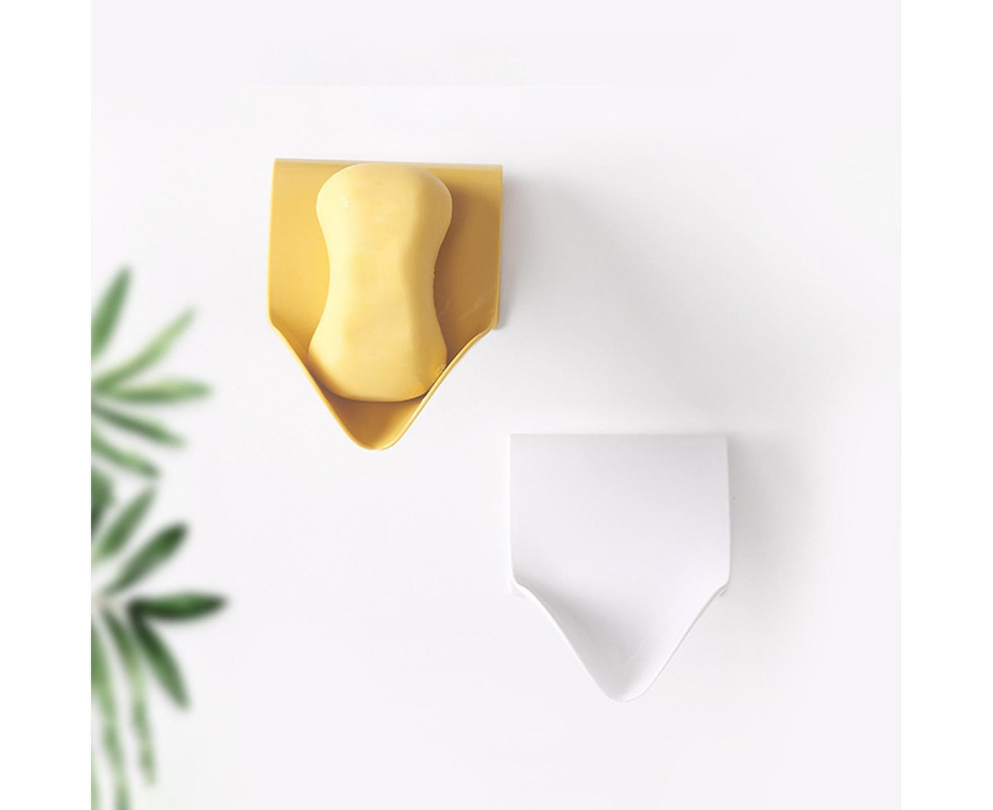 Seamless Wall-Mounted Hole-Free Soap Holder Bathroom Drainage Storage Rack Box-Yellow V1263-JX-2633