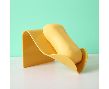 Seamless Wall-Mounted Hole-Free Soap Holder Bathroom Drainage Storage Rack Box-Yellow V1263-JX-2633