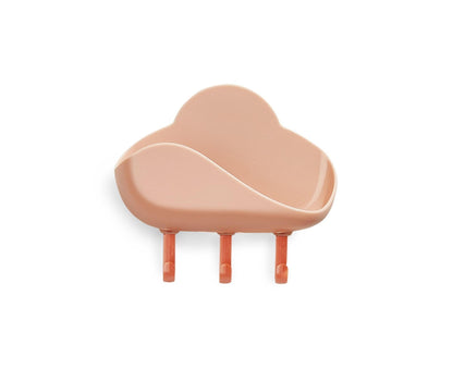 Selfdhesive Soap Box Hooked Cloud Shape Long Lasting Storage Shelf for Home-Red V1263-JX-2634