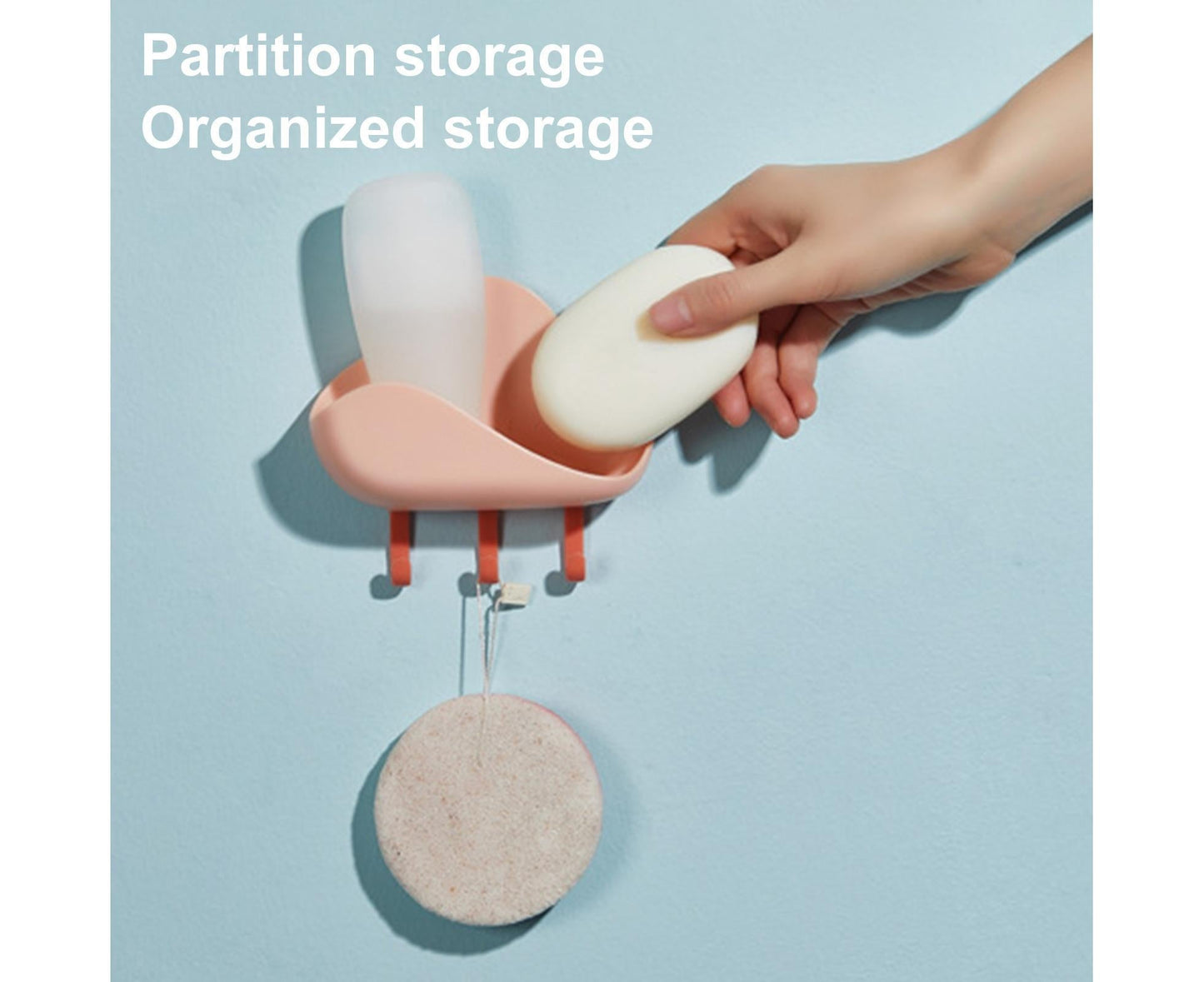 Selfdhesive Soap Box Hooked Cloud Shape Long Lasting Storage Shelf for Home-Red V1263-JX-2634