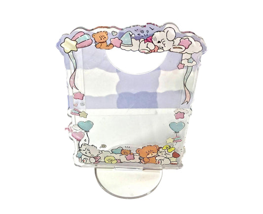 Sign Stand Ornament Irregular Wave Edge Acrylic Flower Pattern Surrounding 3 Inch Album Photocard Stand V1263-JX-2635