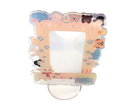 Sign Stand Ornament Irregular Wave Edge Acrylic Flower Pattern Surrounding 3 Inch Album Photocard Stand V1263-JX-2636