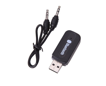 Mini 3.5mm Jack USB Wireless Bluetooth-compatible Audio Receiver Adapter for PC Speaker - Black V1263-JX-264