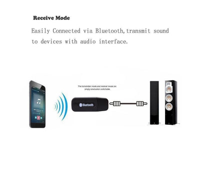 Mini 3.5mm Jack USB Wireless Bluetooth-compatible Audio Receiver Adapter for PC Speaker - Black V1263-JX-264