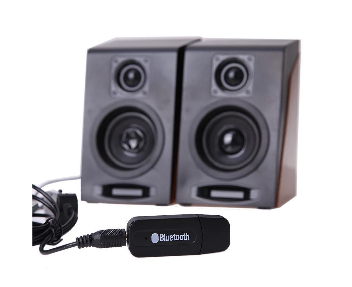 Mini 3.5mm Jack USB Wireless Bluetooth-compatible Audio Receiver Adapter for PC Speaker - Black V1263-JX-264