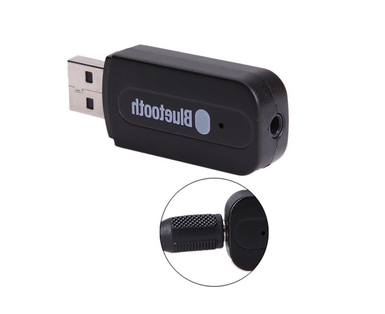 Mini 3.5mm Jack USB Wireless Bluetooth-compatible Audio Receiver Adapter for PC Speaker - Black V1263-JX-264