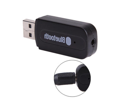 Mini 3.5mm Jack USB Wireless Bluetooth-compatible Audio Receiver Adapter for PC Speaker - Black V1263-JX-264