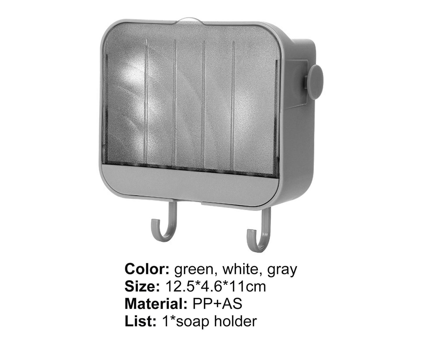 Soap Box Creative Waterproof Lightweight Soap Storage Organizer Dish Towel Rack for Home-Grey V1263-JX-2640