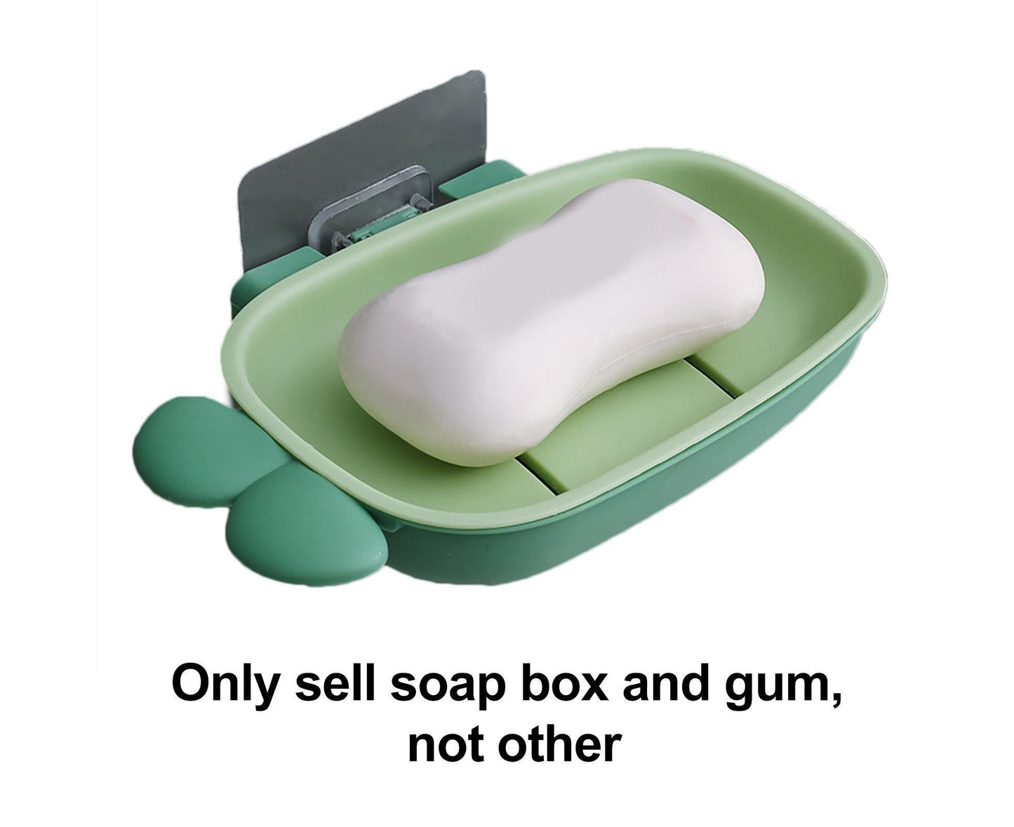 Soap Box Double Layer Punch-free PP Wall Mount Home Soap Dishes for Bathroom-Green V1263-JX-2642