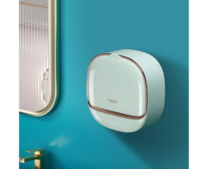 Soap Box Flip Cover Waterproof Dust-proof Wall-Mounted Soap Holder with Lid for Bathroom -Mint Green V1263-JX-2643