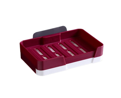 Soap Box Punch Free Good Load Capacity Plastic Soap Holder with Water Tray for Home - Red V1263-JX-2648