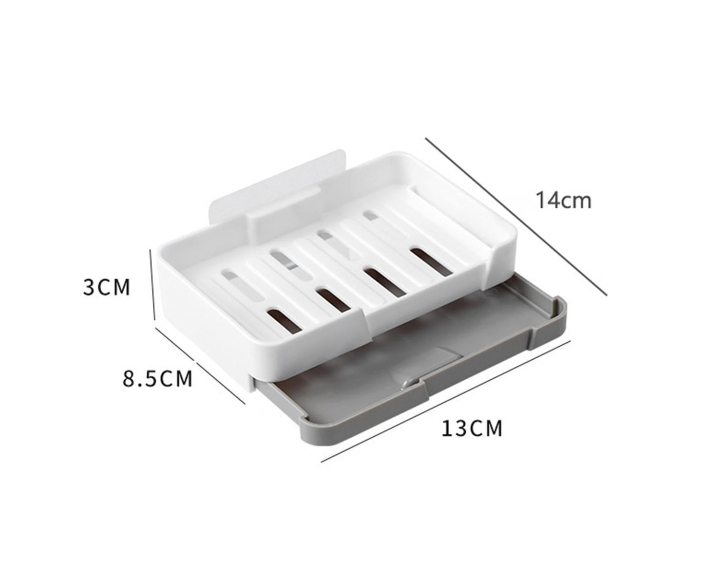 Soap Box Punch Free Good Load Capacity Plastic Soap Holder with Water Tray for Home - Red V1263-JX-2648