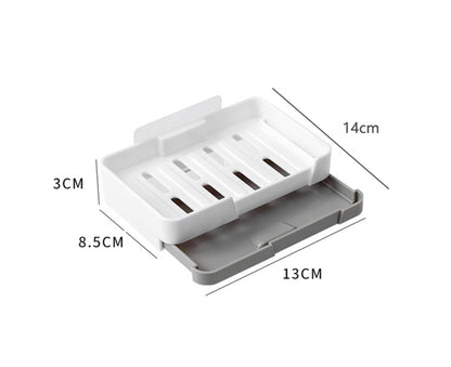 Soap Box Punch Free Good Load Capacity Plastic Soap Holder with Water Tray for Home - Red V1263-JX-2648