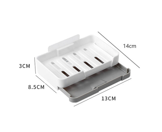 Soap Box Punch Free Good Load Capacity Plastic Soap Holder with Water Tray for Home - Red V1263-JX-2648
