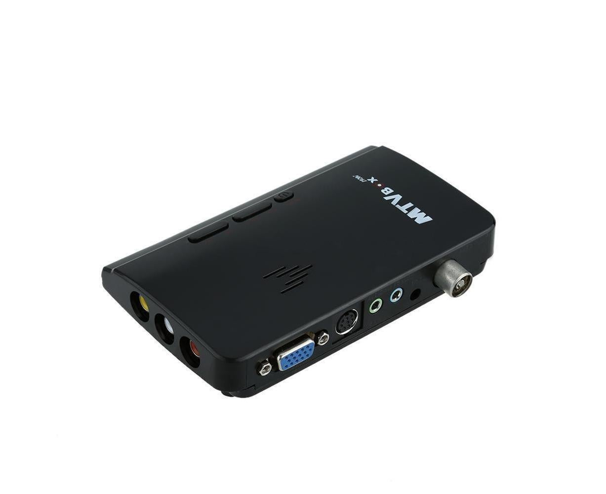 Mini TV Box Digital Computer RF AV to VGA HDTV Programs Tuner Receiver Monitor - Black V1263-JX-265
