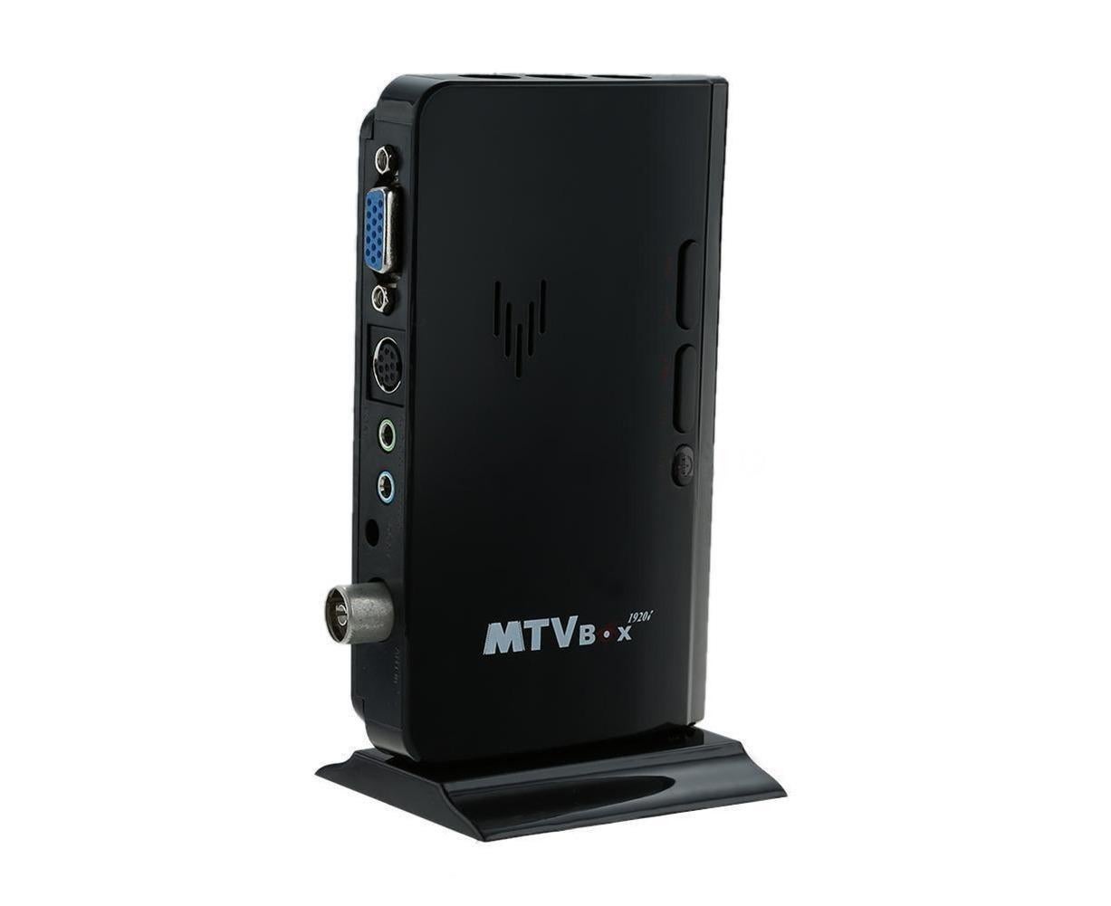 Mini TV Box Digital Computer RF AV to VGA HDTV Programs Tuner Receiver Monitor - Black V1263-JX-265