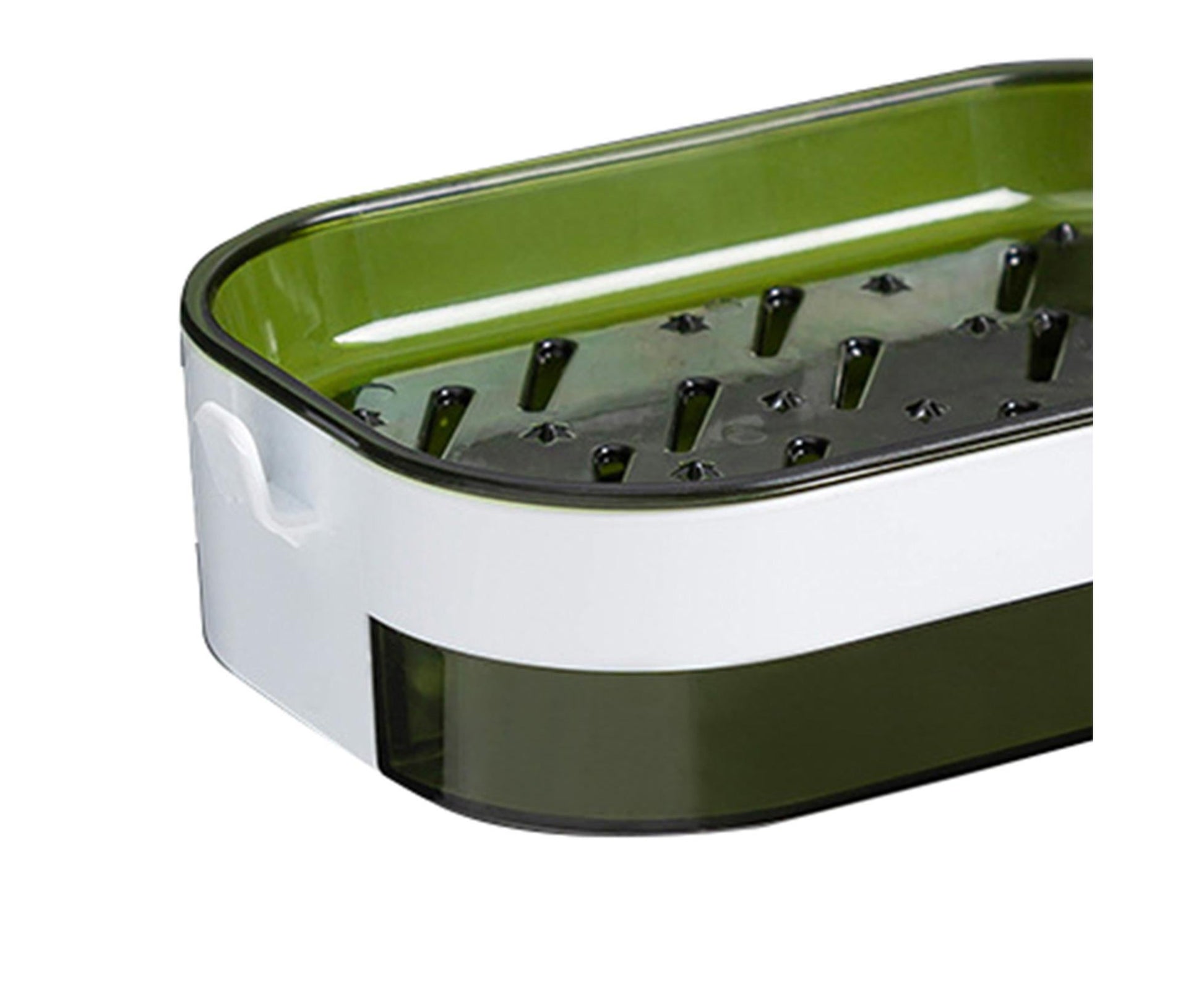 Soap Case Wall Mounted Ventilation Plastic Water Draining Dry Quickly Soap Sponge Dish for Bathroom-Green V1263-JX-2654