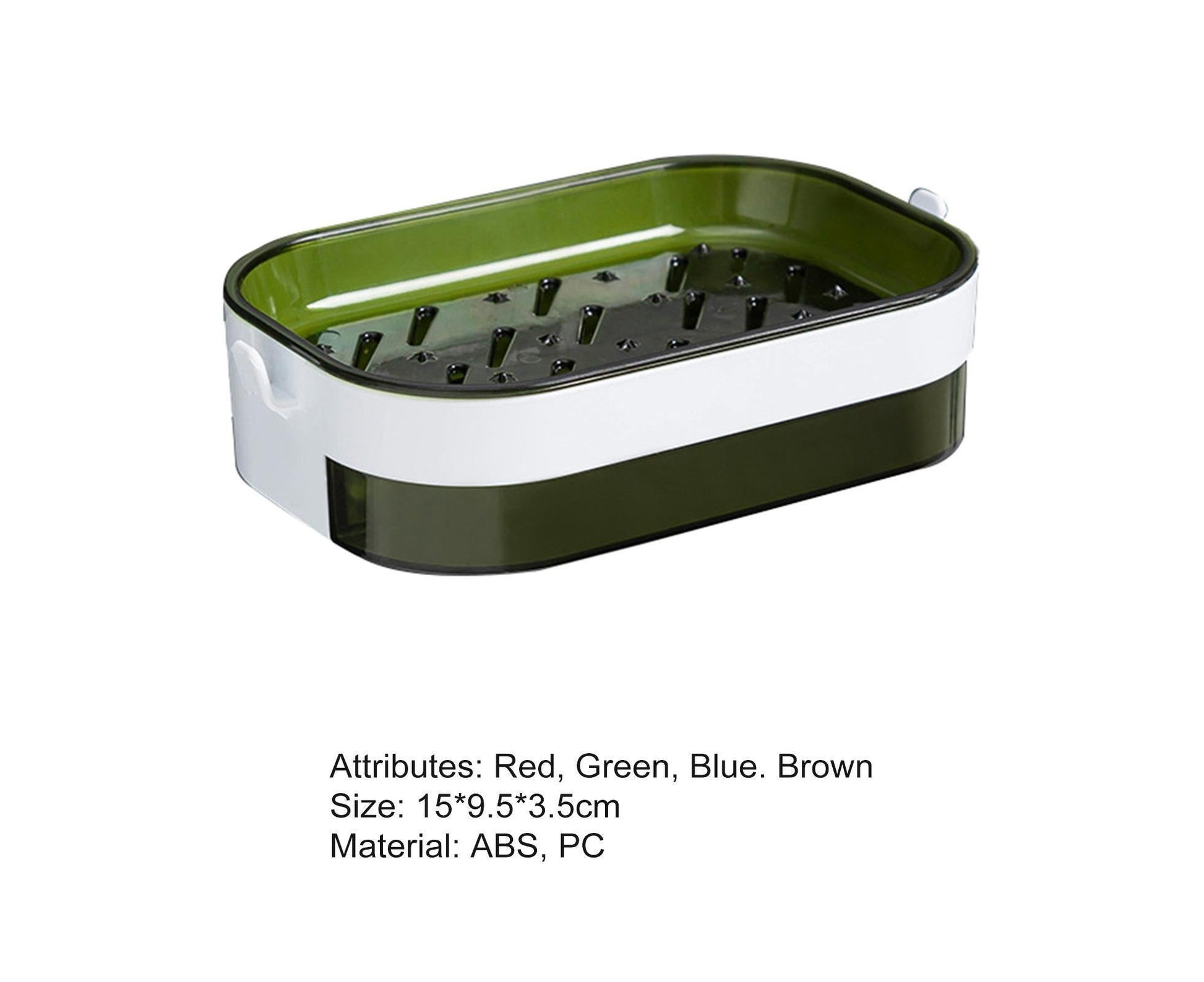 Soap Case Wall Mounted Ventilation Plastic Water Draining Dry Quickly Soap Sponge Dish for Bathroom-Green V1263-JX-2654