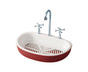 Soap Dish Creative Punch-free Double Layers Vanity Sink Shape Draining Soap Dish Bathroom Accessory-Wine Red V1263-JX-2655