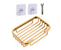 Soap Dish Self-draining Easy Installation Space Aluminum Simple Reused Soap Box for Shower - Golden V1263-JX-2660