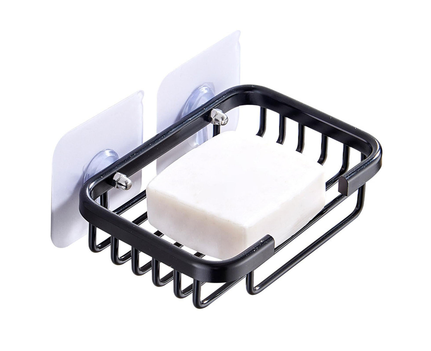 Soap Dish Self-draining Easy Installation Space Aluminum Simple Reused Soap Box for Shower-Black V1263-JX-2661