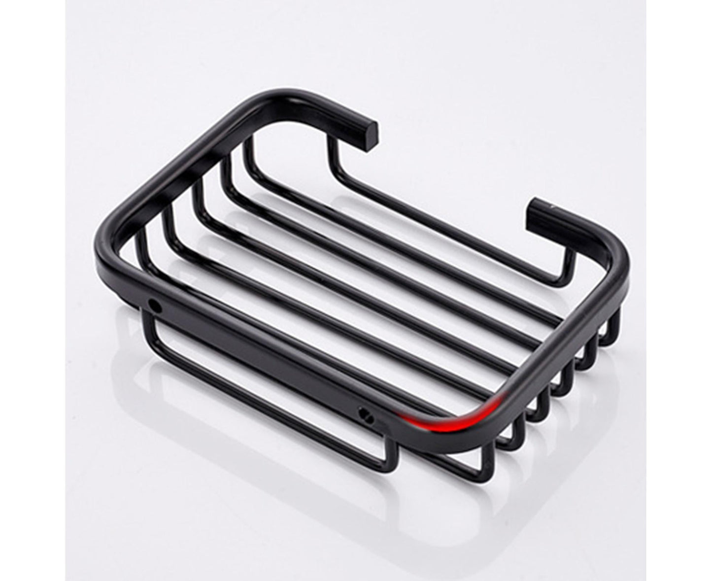 Soap Dish Self-draining Easy Installation Space Aluminum Simple Reused Soap Box for Shower-Black V1263-JX-2661