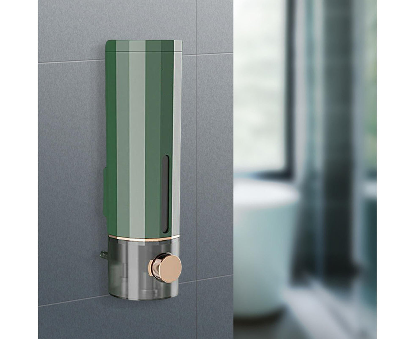 Soap Dispenser Wall Mounted Punch-free Visible Window Press Type Large Capacity Shampoo Conditioner Shower V1263-JX-2663