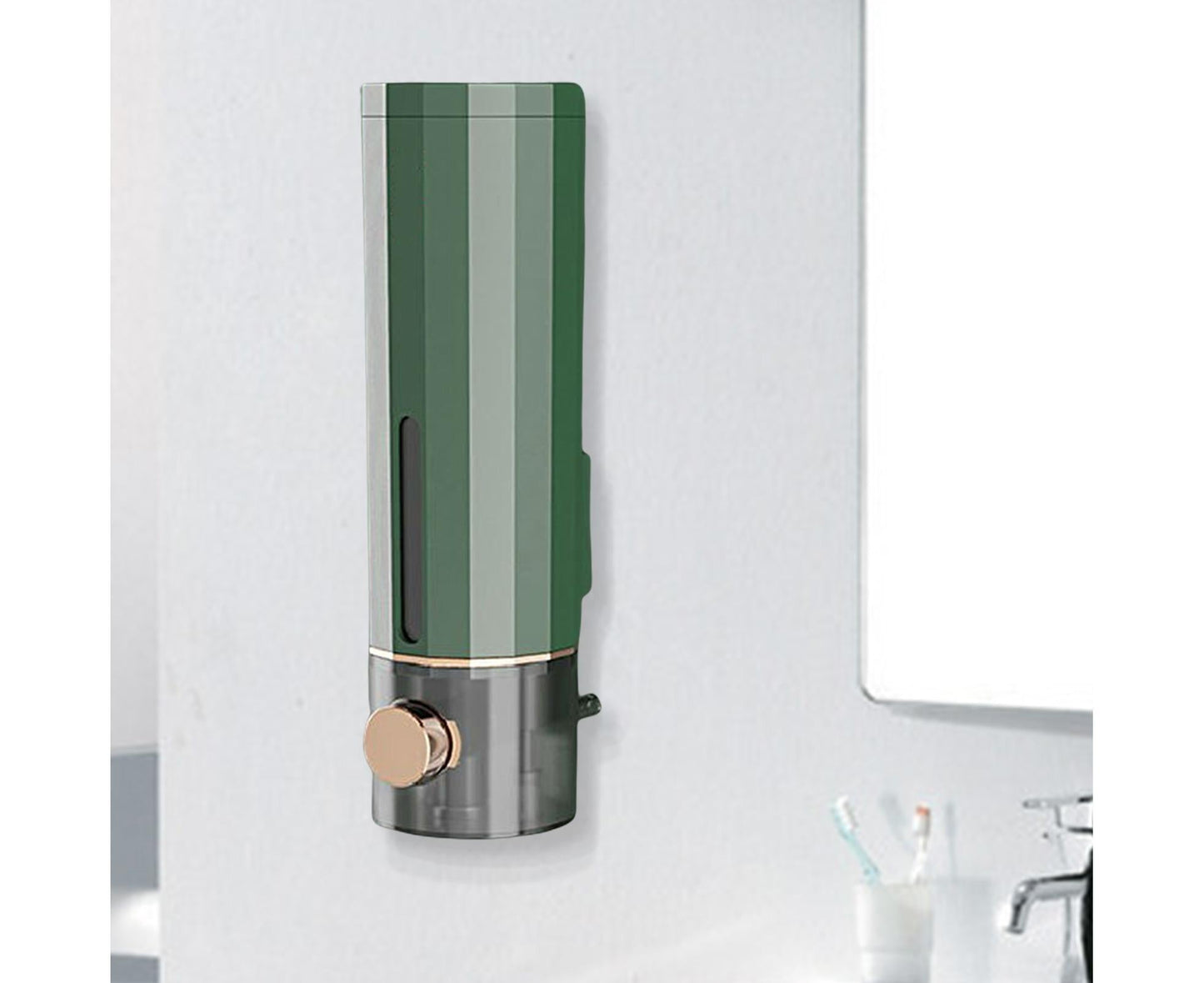 Soap Dispenser Wall Mounted Punch-free Visible Window Press Type Large Capacity Shampoo Conditioner Shower V1263-JX-2663