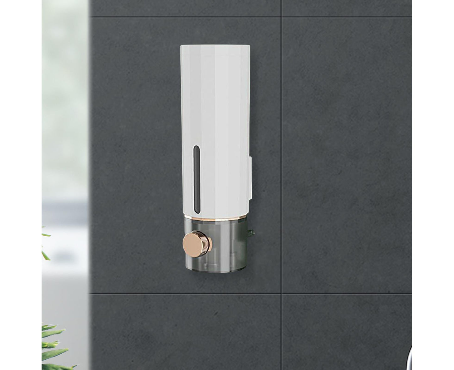 Soap Dispenser Wall Mounted Punch-free Visible Window Press Type Large Capacity Shampoo Conditioner Shower V1263-JX-2664