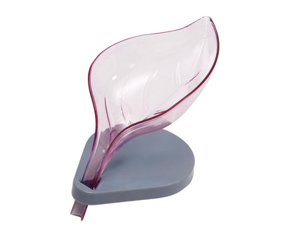 Soap Holder Drainage Design Leaf Shape Solid Color Punch-free Great Stickiness Storage Soaps Sturdy Structure V1263-JX-2666