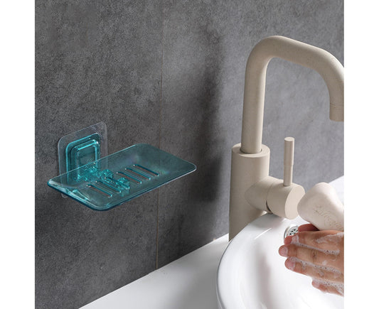 Soap Holder Easy to Install Selfdhesive PVC Bathroom Soap Holder for Home-Green V1263-JX-2670
