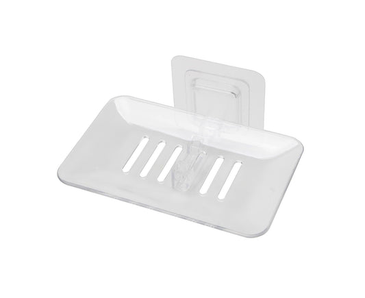 Soap Holder Easy to Install Selfdhesive PVC Bathroom Soap Holder for Home-White V1263-JX-2671