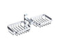 Soap Holder Easy-Installation Hollow Design Square-Shaped Punch-free Soap Drain Box for Home-Silver V1263-JX-2672