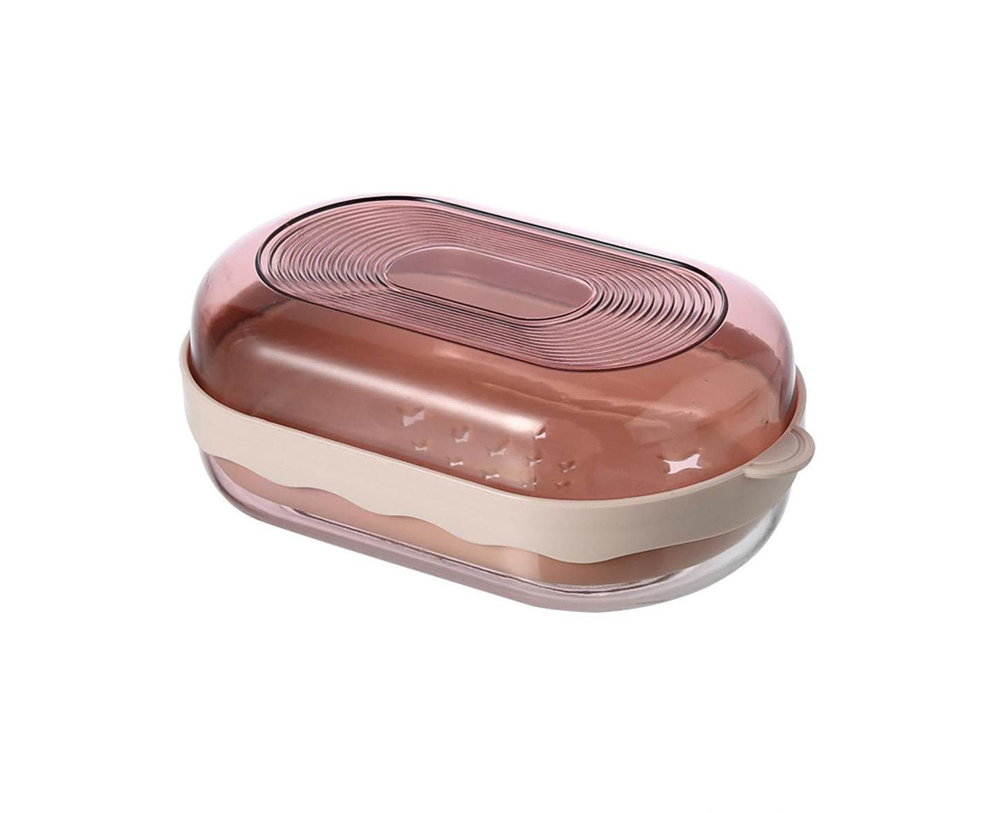 Soap Tray Corrosion-resistant Keep Soap Dry with Lid Countertop Multipurpose Storage Holder for Bathroom-Red V1263-JX-2675