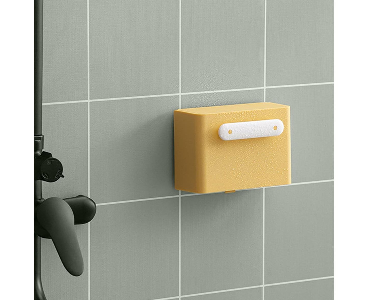 Waterproof Soap Box Detachable HIPS Wall Mountable Soap Draining Rack for Daily Use-Yellow V1263-JX-2680