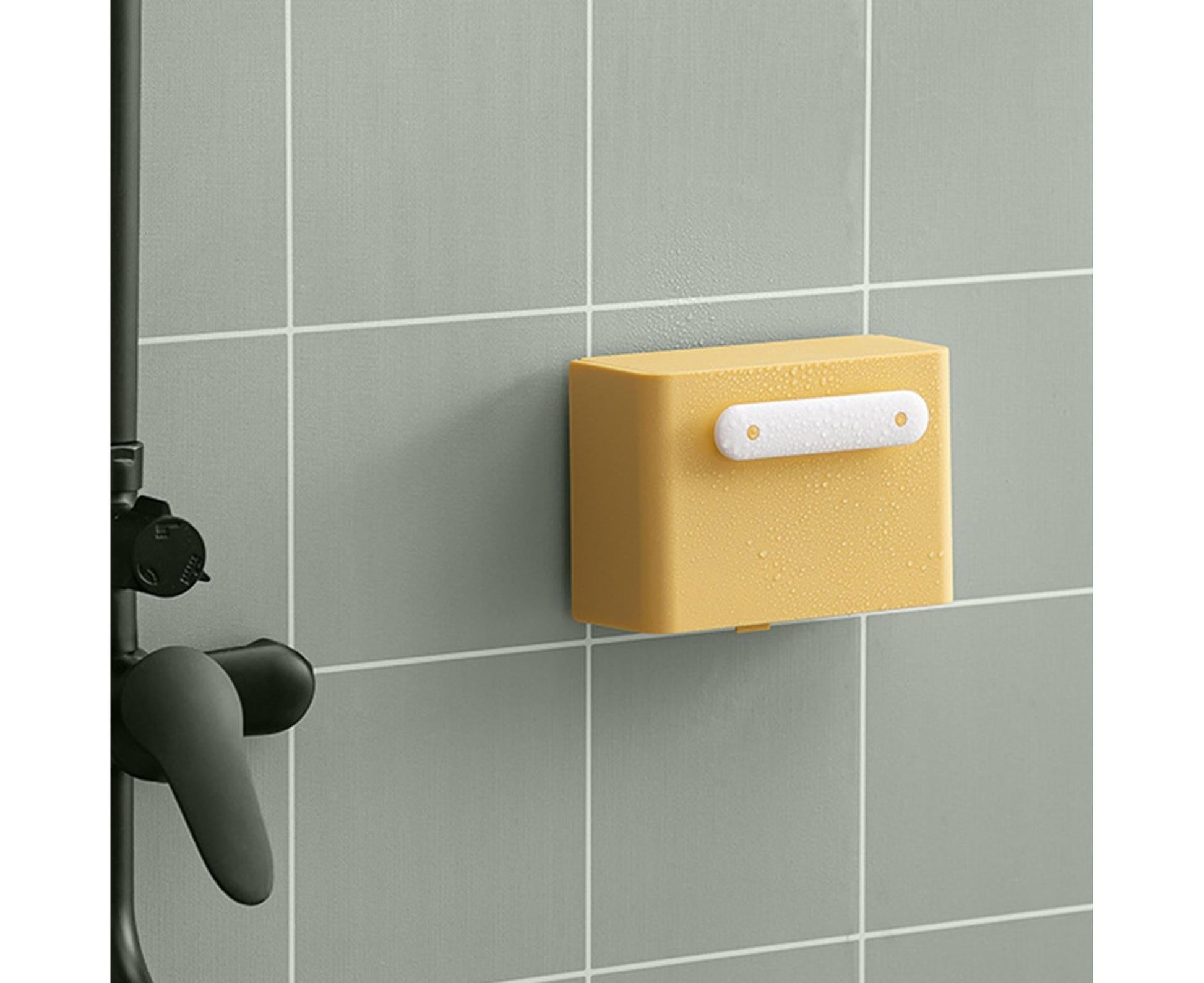 Waterproof Soap Box Detachable HIPS Wall Mountable Soap Draining Rack for Daily Use-Yellow V1263-JX-2680