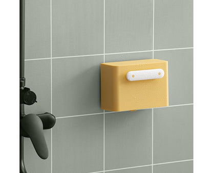 Waterproof Soap Box Detachable HIPS Wall Mountable Soap Draining Rack for Daily Use-Yellow V1263-JX-2680