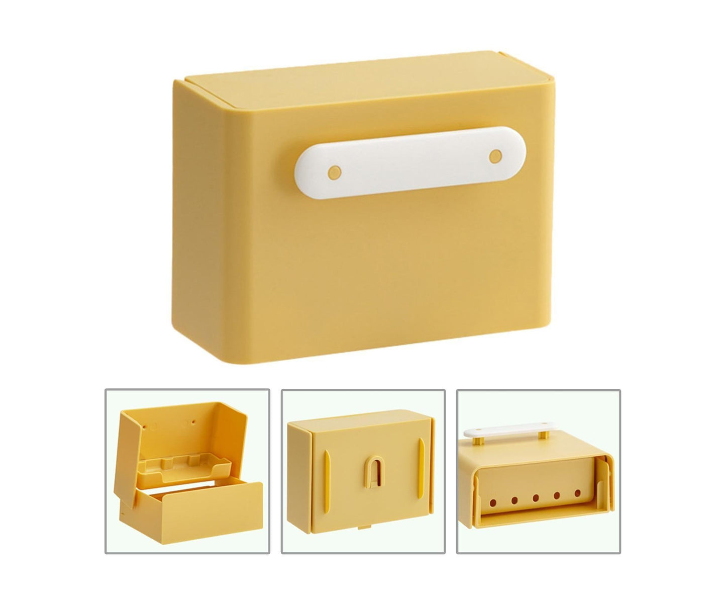 Waterproof Soap Box Detachable HIPS Wall Mountable Soap Draining Rack for Daily Use-Yellow V1263-JX-2680