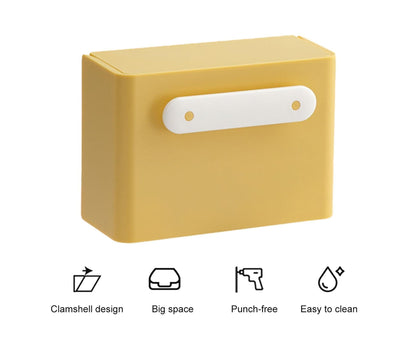 Waterproof Soap Box Detachable HIPS Wall Mountable Soap Draining Rack for Daily Use-Yellow V1263-JX-2680