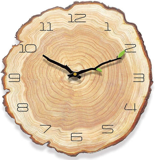 Silent Vintage Wall Clock Wood Wall Clock, Kitchen Wall Clock, Retro Vintage Wall Clock for Home Living Room V1263-JX-2682