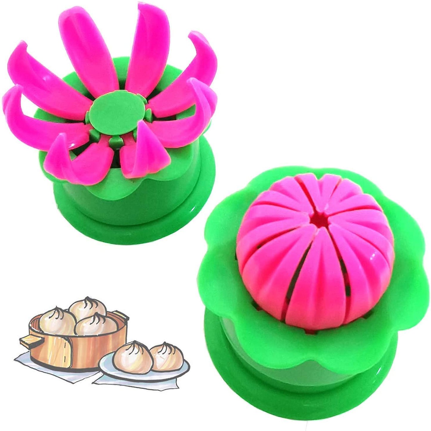 2-Pack Steamed Stuffed Bun Making Mold, Pastry Pie Steam Bun Dumpling Maker Mould, Empanada Mold Kit V1263-JX-2683