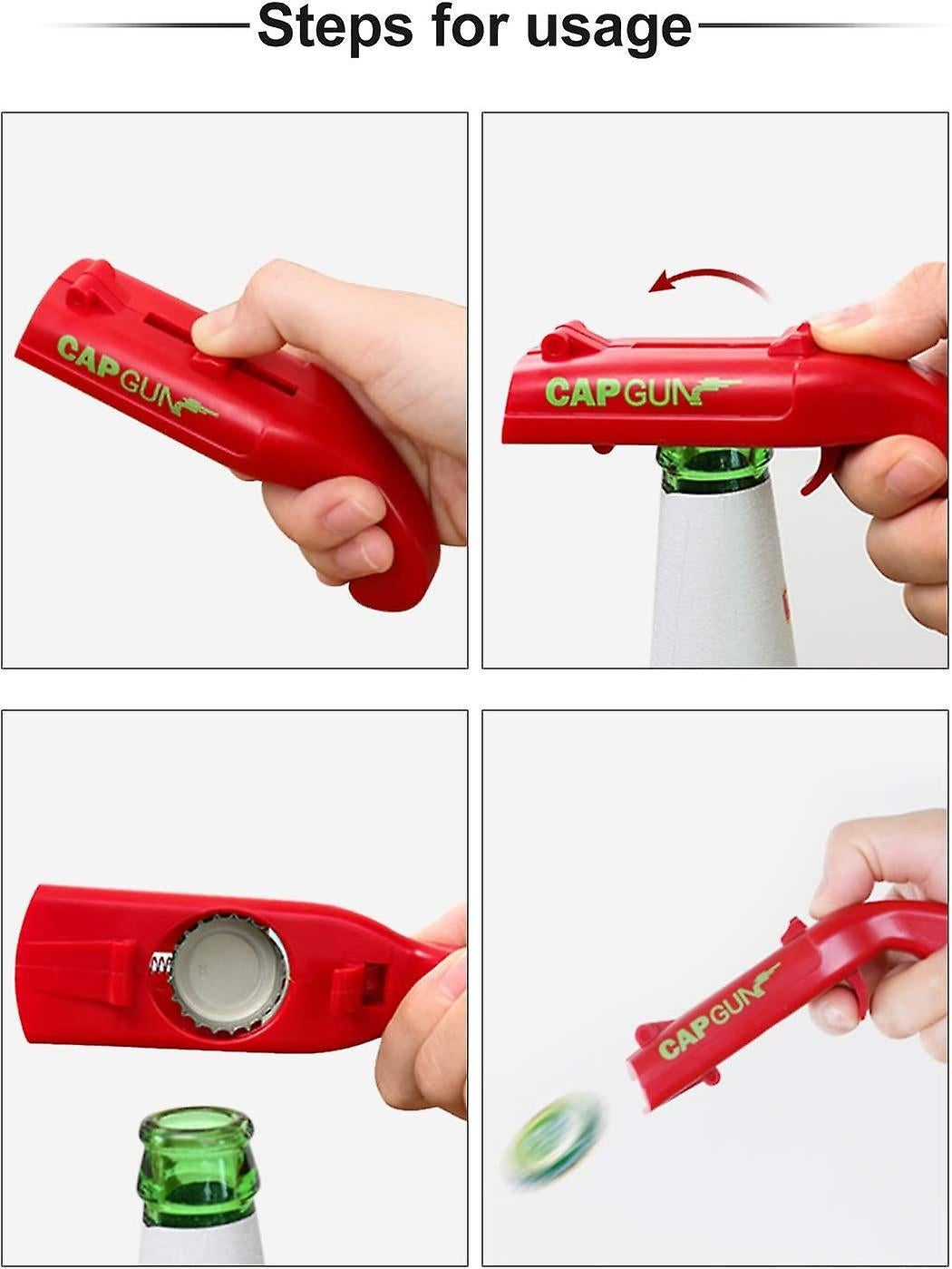 Beautiful Gift 2 Pack Beer Bottle Opener Cap Gun,Kitchen Gadgets Novelty Unique Gifts for Men V1263-JX-2686