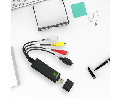 USB 2.0 Audio Video Grabber Scheda Capture VHS Card to DVD Adapter Converter - Black V1263-JX-270
