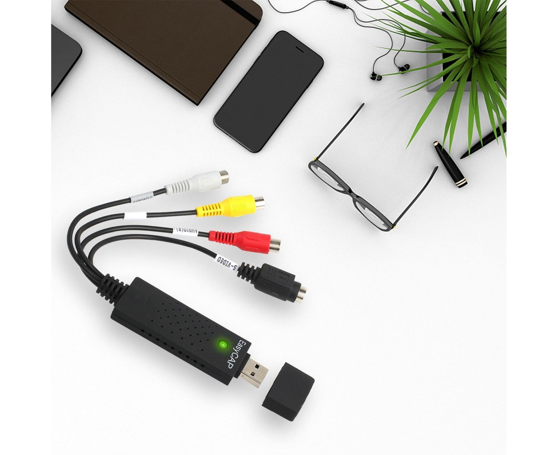 USB 2.0 Audio Video Grabber Scheda Capture VHS Card to DVD Adapter Converter - Black V1263-JX-270