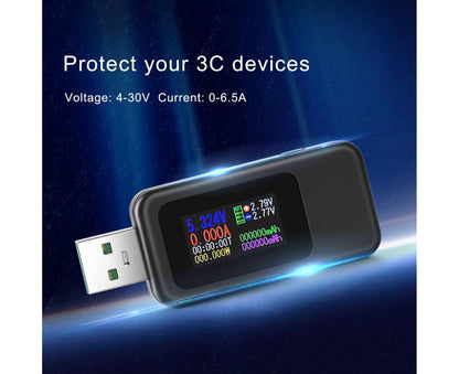 USB Tester LCD Digital Display Rapid Identification Plug And Play 160-Degree Wide Viewing Angle 65W/120W V1263-JX-271