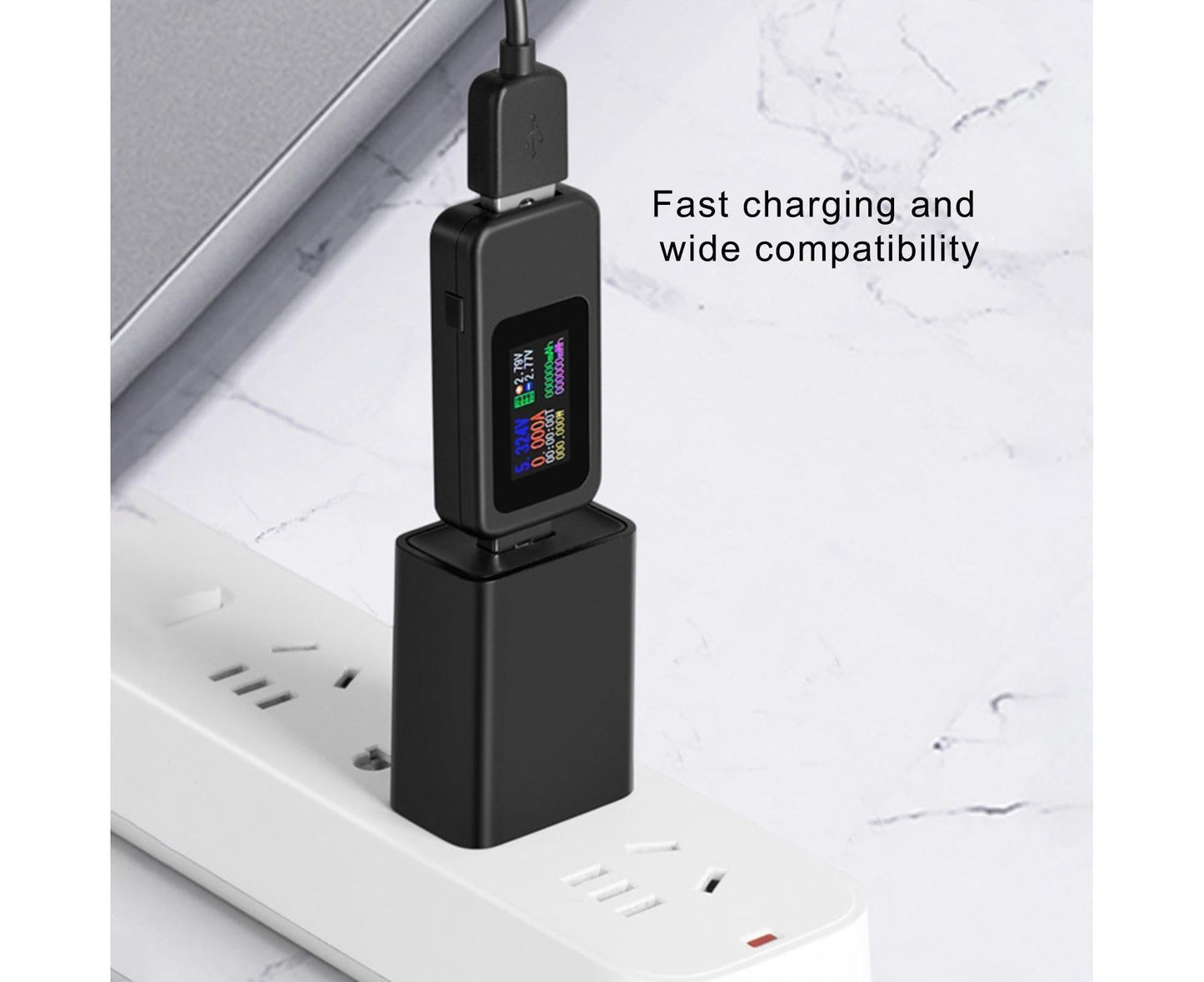 USB Tester LCD Digital Display Rapid Identification Plug And Play 160-Degree Wide Viewing Angle 65W/120W V1263-JX-271