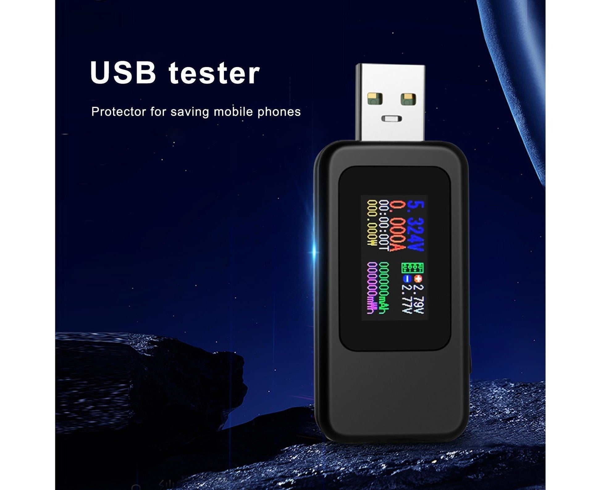 USB Tester LCD Digital Display Rapid Identification Plug And Play 160-Degree Wide Viewing Angle 65W/120W V1263-JX-271