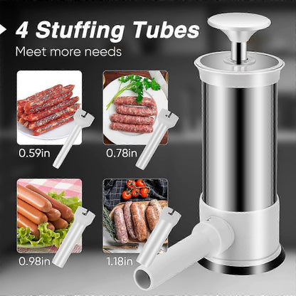 Sausage Stuffer, Kitchen Homemade Sausage Machine with 4 Stuffing Tubes, Vertical Sausage Maker Fast Sausage V1263-JX-2714