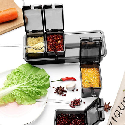 Set Of Condiment Boxes With 4 Removable Compartments For The Kitchen, Condiments V1263-JX-2715