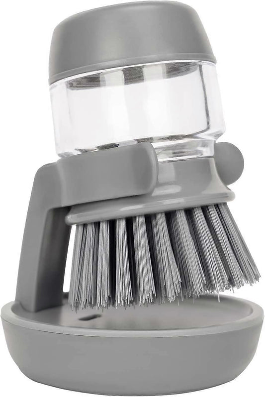 Soap Brush with Organizer, Kitchen Dish Brush Set for Cleaning Pots and Pans (Grey) V1263-JX-2716